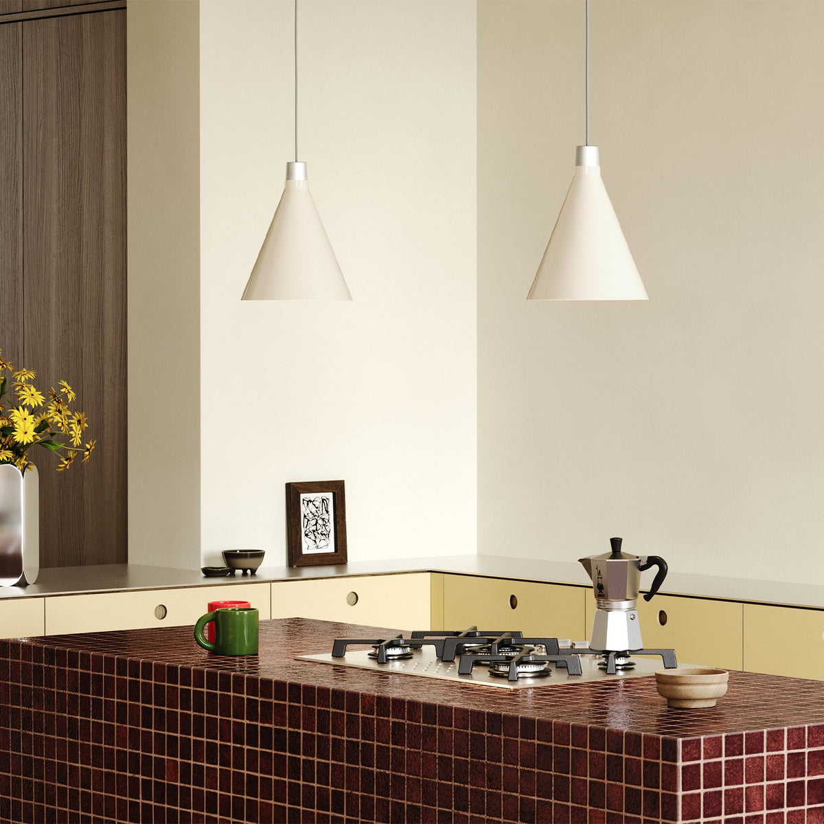 Tala Bower Pendant Light Small in Oyster White + Sphere III