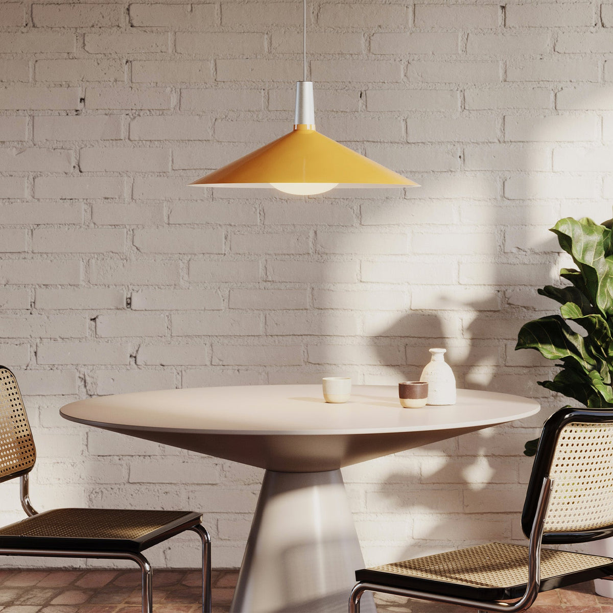 Tala Bower Pendant Light Large in Yellow + Oval II