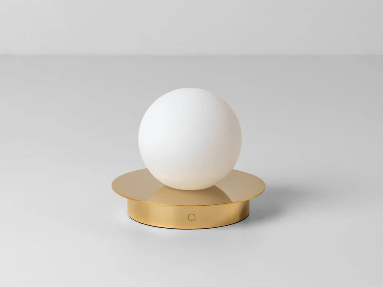 Houseof Brass Opal Disk Rechargeable Table Lamp