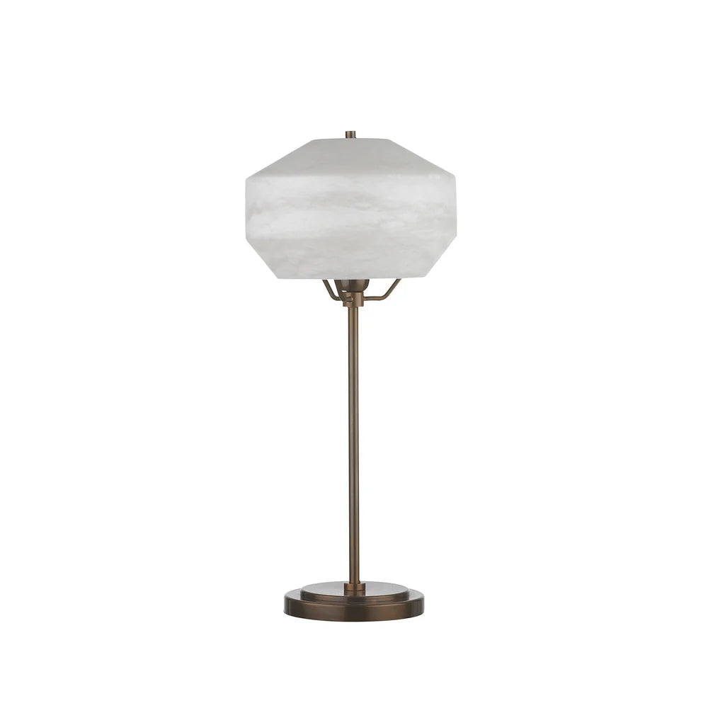 Northern Light - Caldera Table Lamp Large - Rich Bronze Finish - White Alabaster Shade