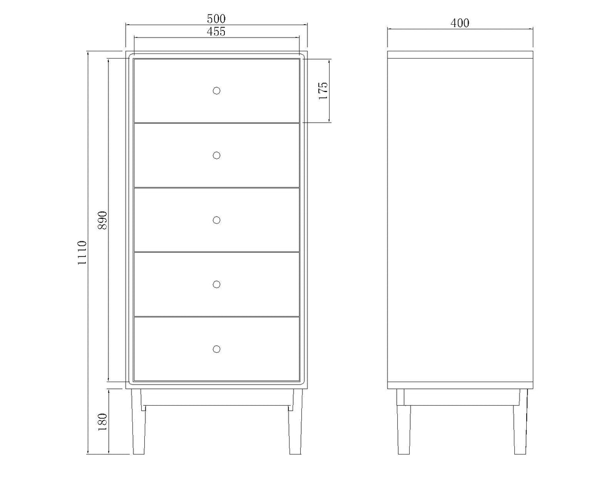 Fishe & Lilly Wright Walnut Tallboy Chest of 5 Drawers
