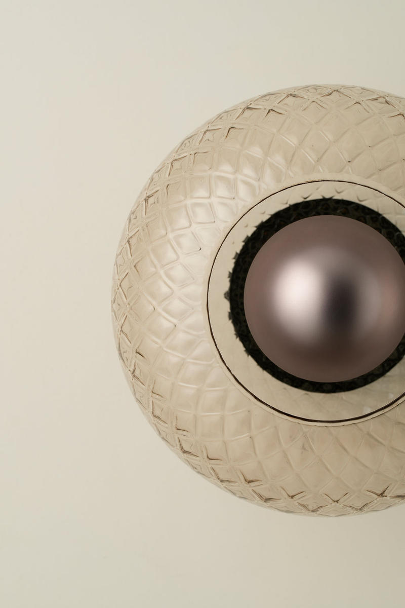 Industville - Chelsea Glass Round Diffuser Wall Light - Mocha - Diamond Glass Shade - Bronze Holder