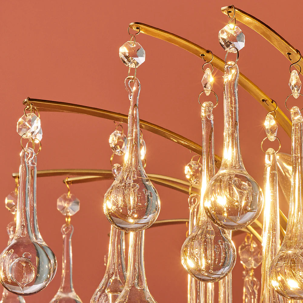 Pooky Smaller Capulet Chandelier in Glass and Brass