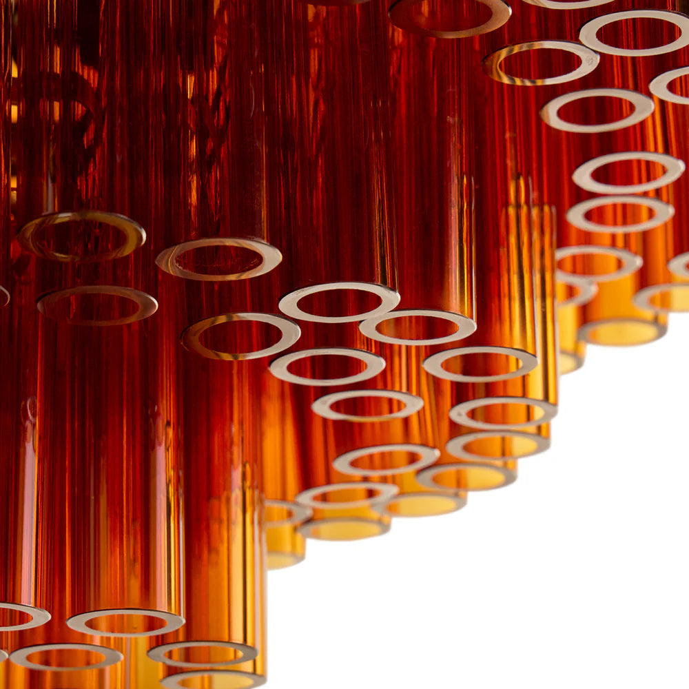 Pooky Chiara Chandelier in Amber Glass