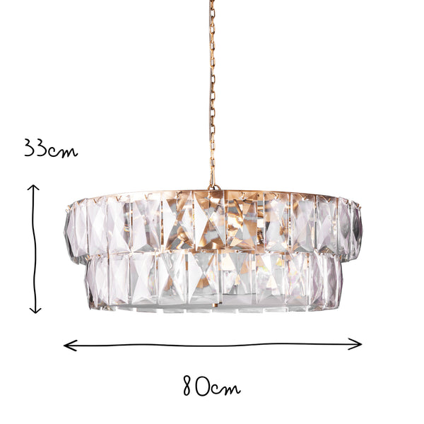 Pooky - Two Tiered Conchita Chandelier - Prismatic Glass And Brass
