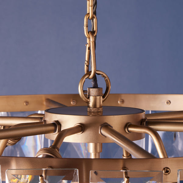 Pooky - Two Tiered Conchita Chandelier - Prismatic Glass And Brass