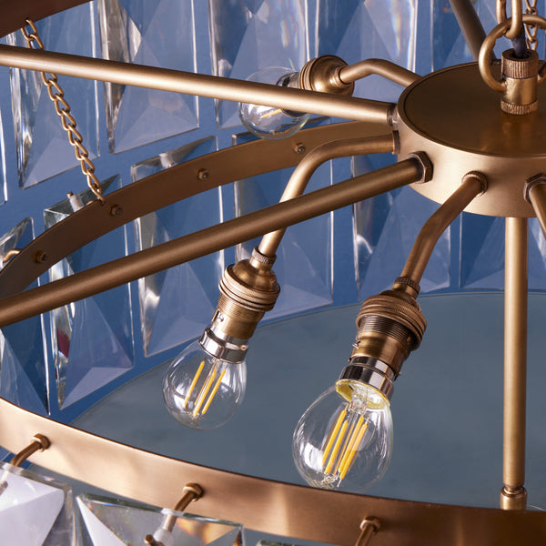 Pooky - Two Tiered Conchita Chandelier - Prismatic Glass And Brass