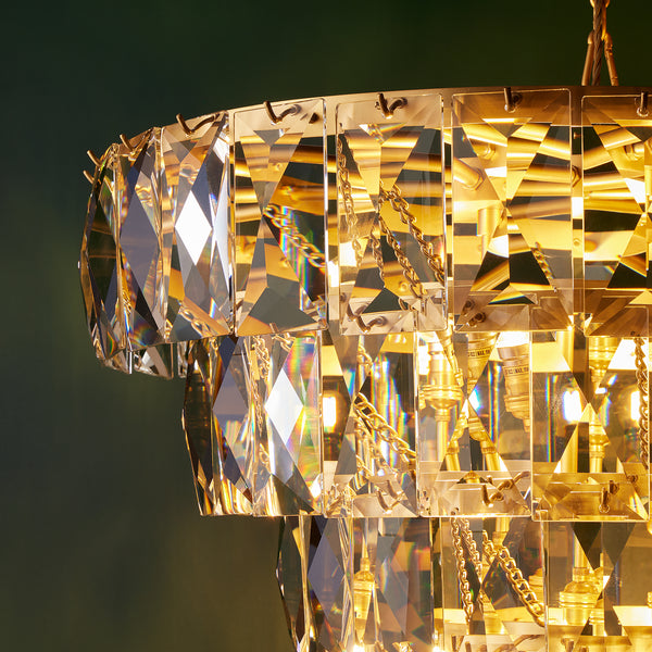 Pooky - Four Tiered Conchita Chandelier - Prismatic Glass And Brass