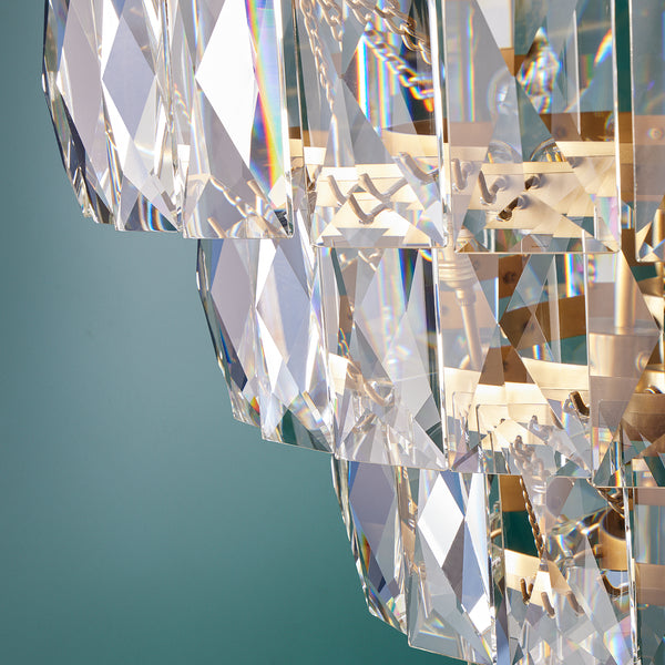 Pooky - Four Tiered Conchita Chandelier - Prismatic Glass And Brass