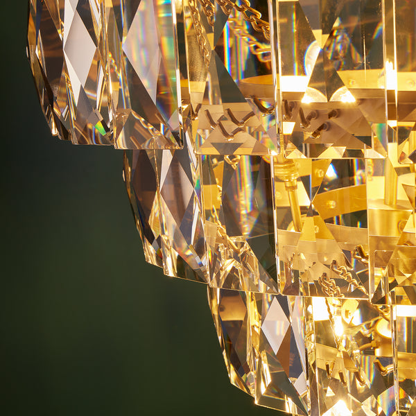 Pooky - Four Tiered Conchita Chandelier - Prismatic Glass And Brass