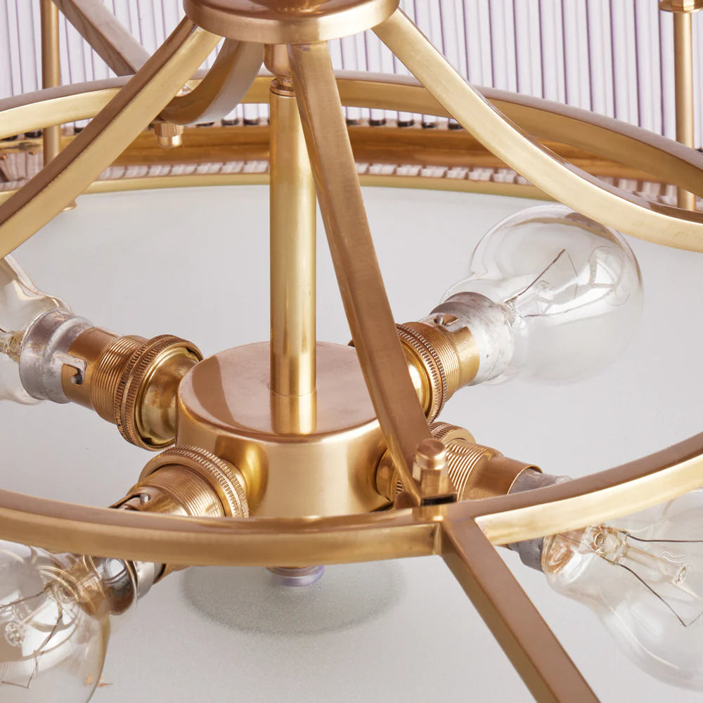 Pooky Demeter Chandelier in Brass with Glass Rods