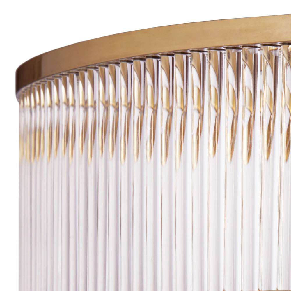 Pooky Demeter Chandelier in Brass with Glass Rods