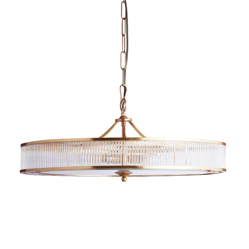 Pooky Demeter Chandelier in Brass with Glass Rods