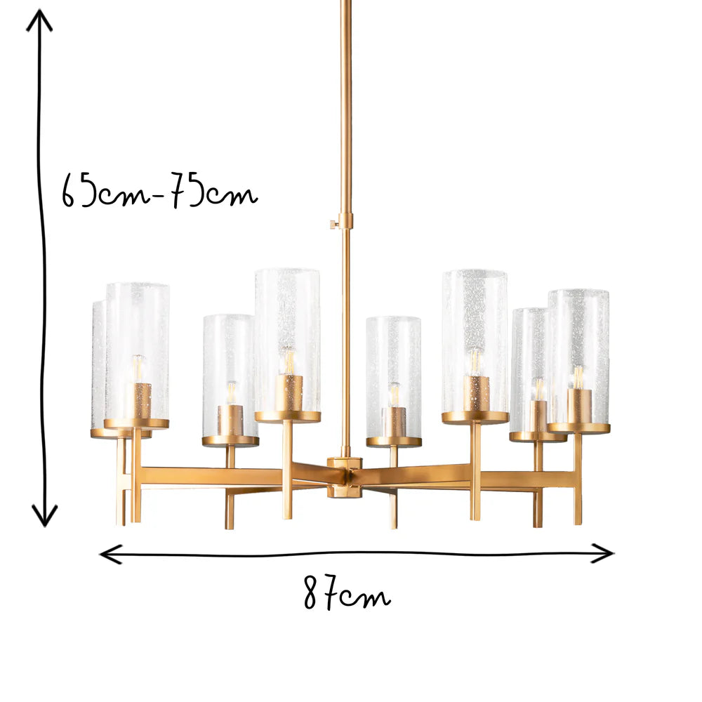 Pooky Frank Chandelier in Brass and Glass