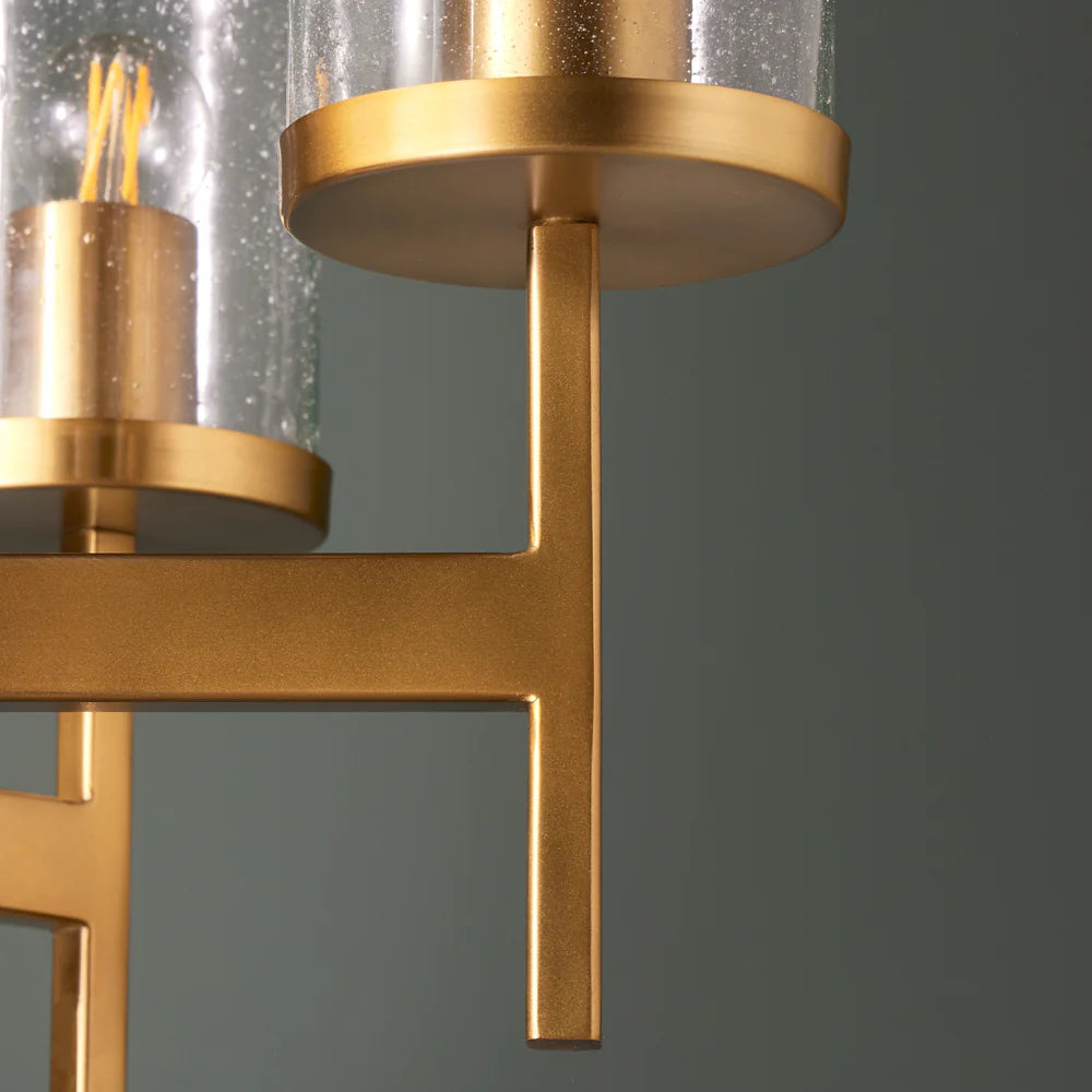 Pooky Frank Chandelier in Brass and Glass