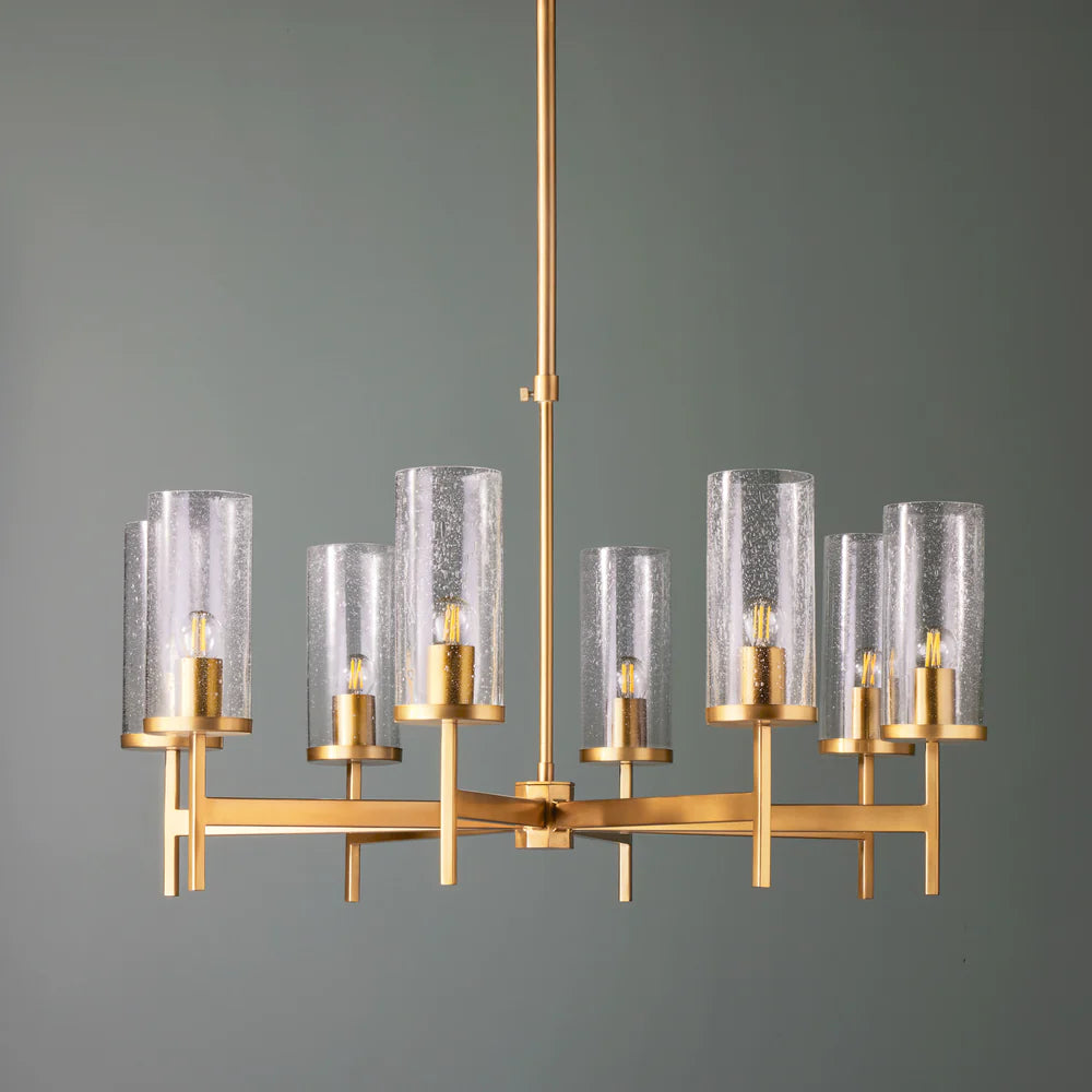 Pooky Frank Chandelier in Brass and Glass