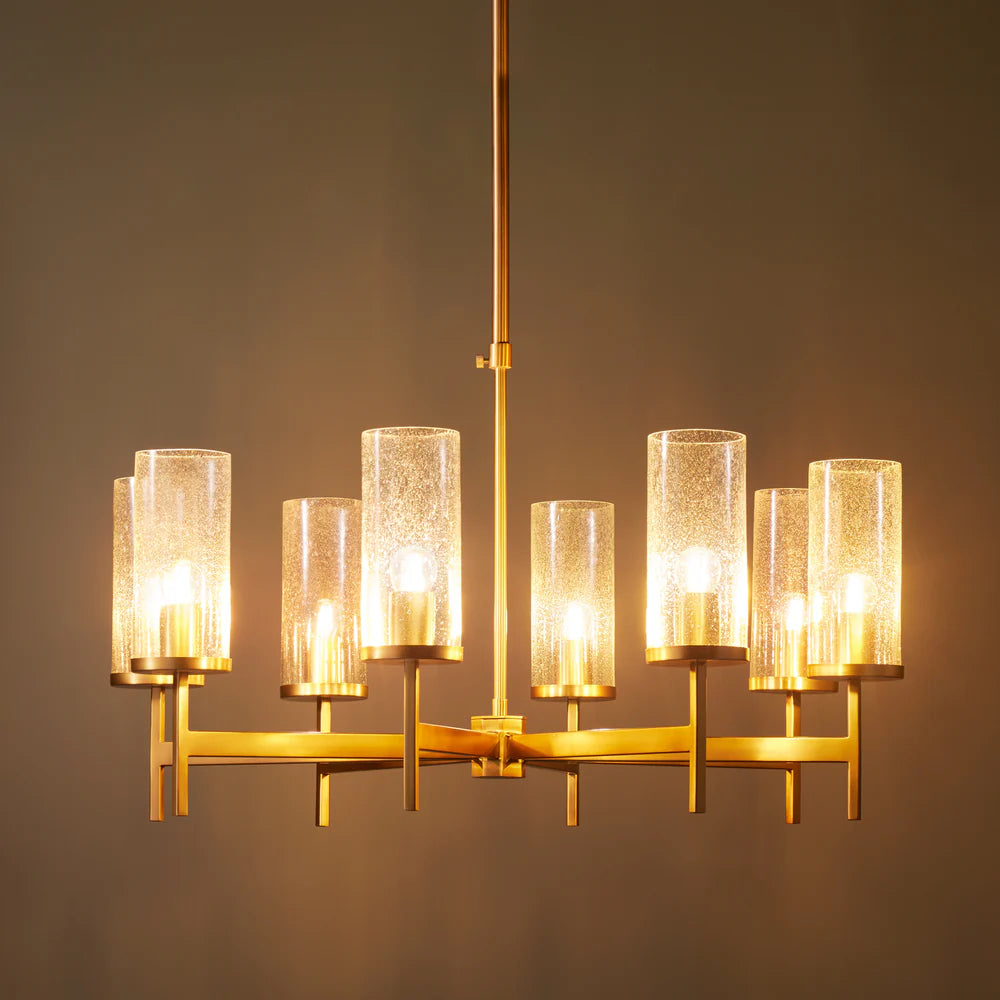 Pooky Frank Chandelier in Brass and Glass