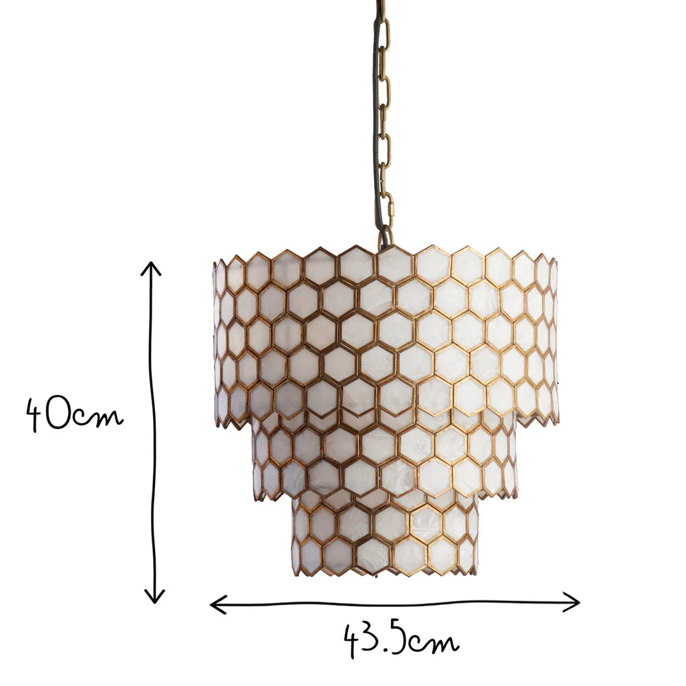 Pooky Glamazon Three Tier Chandelier in Brass and Resin
