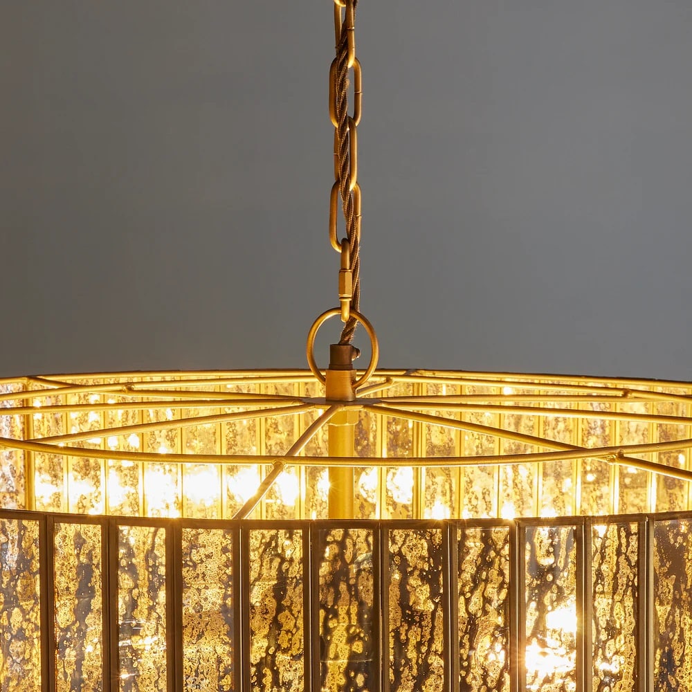 Pooky Seven Tiered Galactica Chandelier in mercurised glass