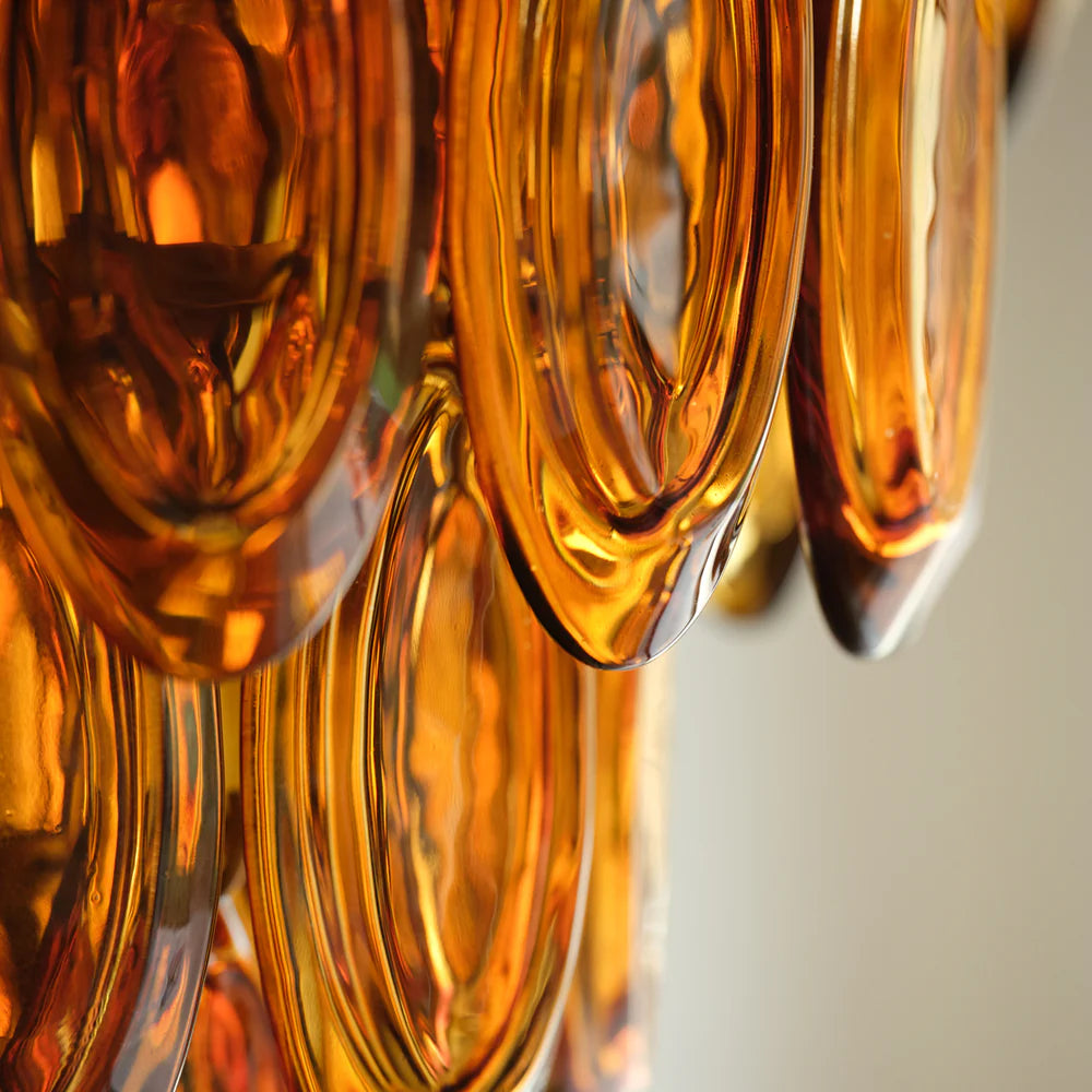 Pooky Lyle Chandelier in amber glass
