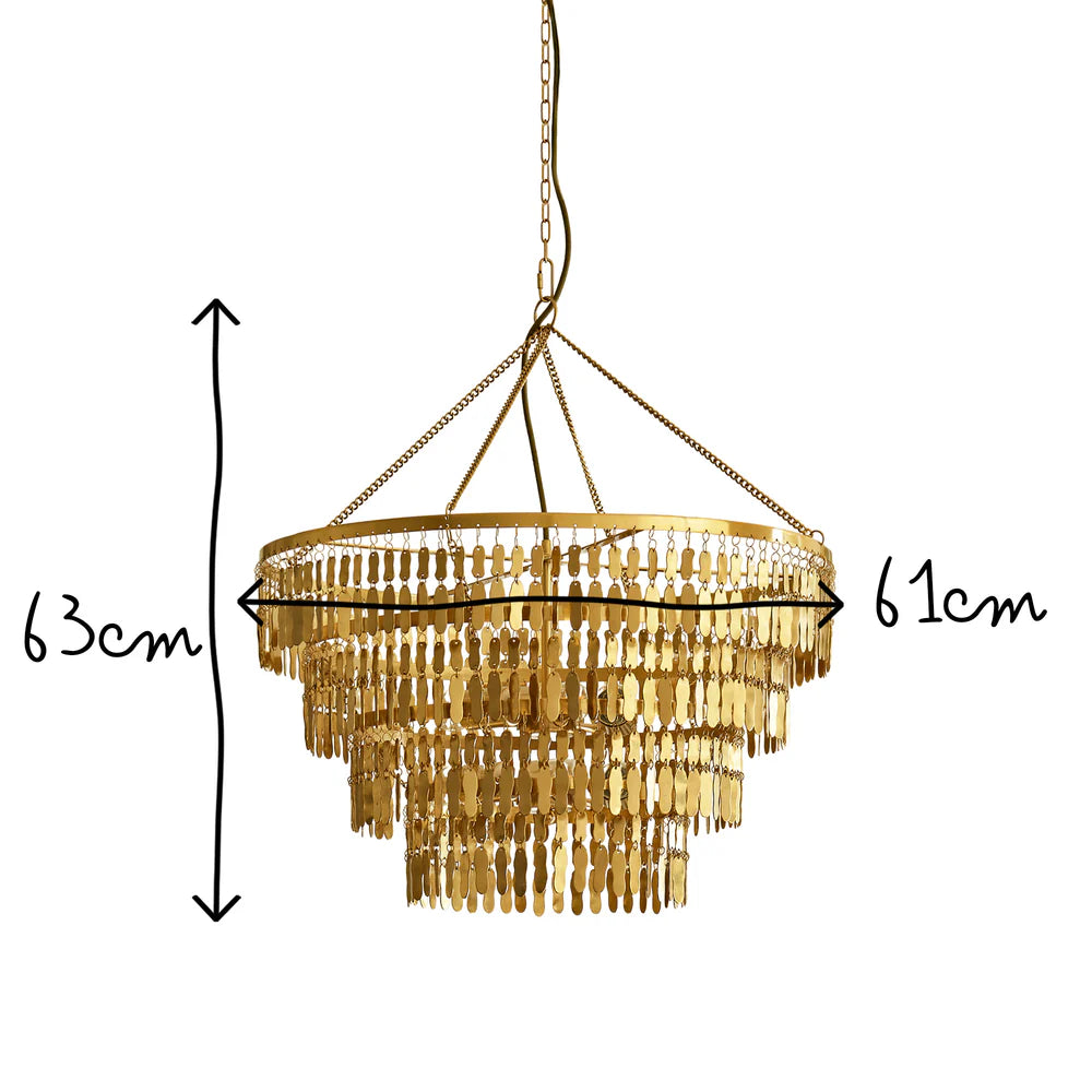 Pooky Nesma Chandelier in antique brass