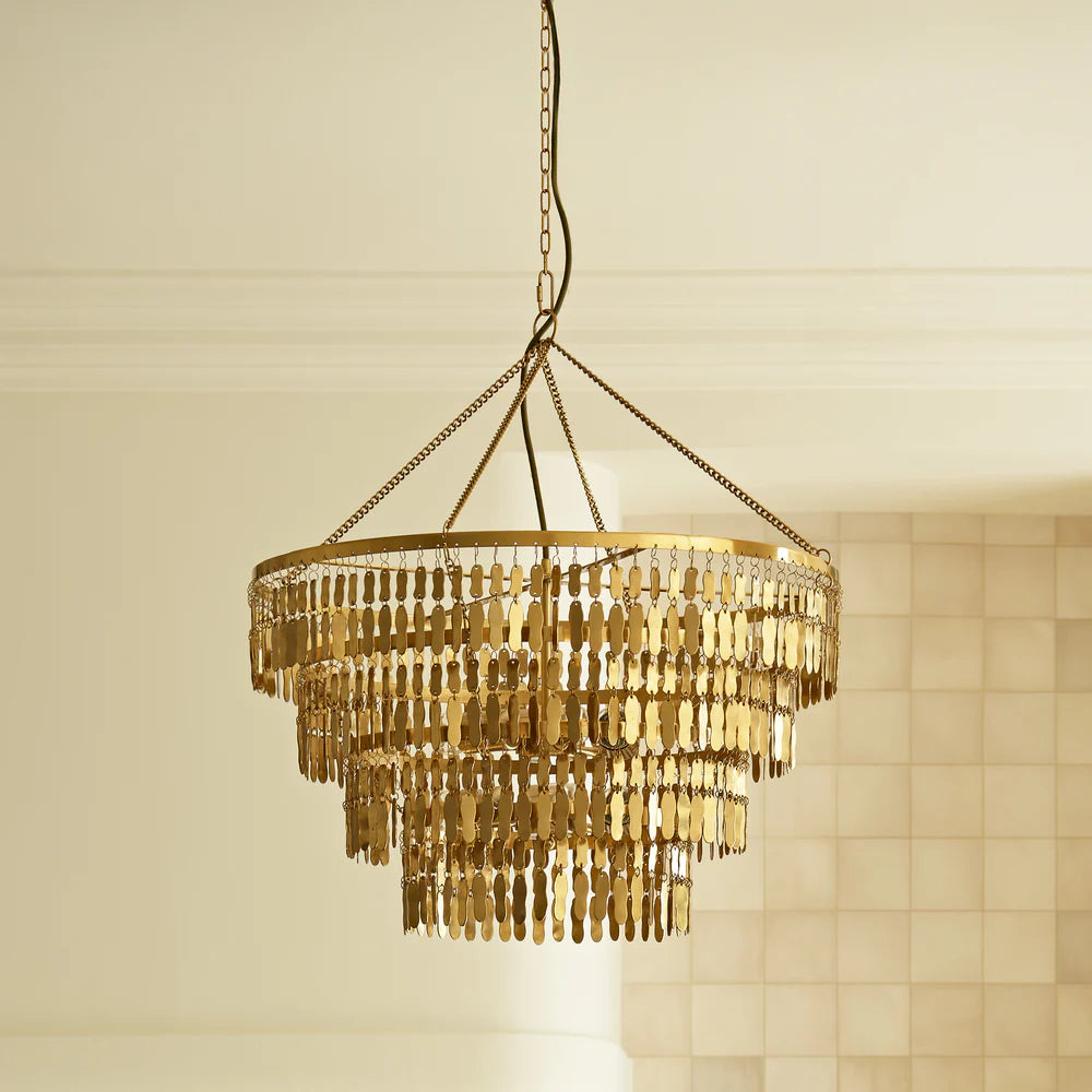 Pooky Nesma Chandelier in antique brass