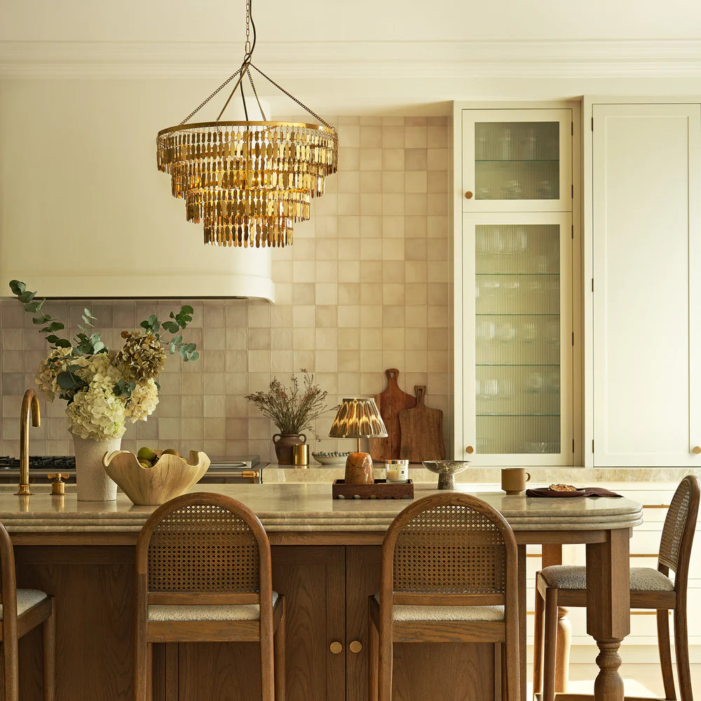 Pooky Nesma Chandelier in antique brass