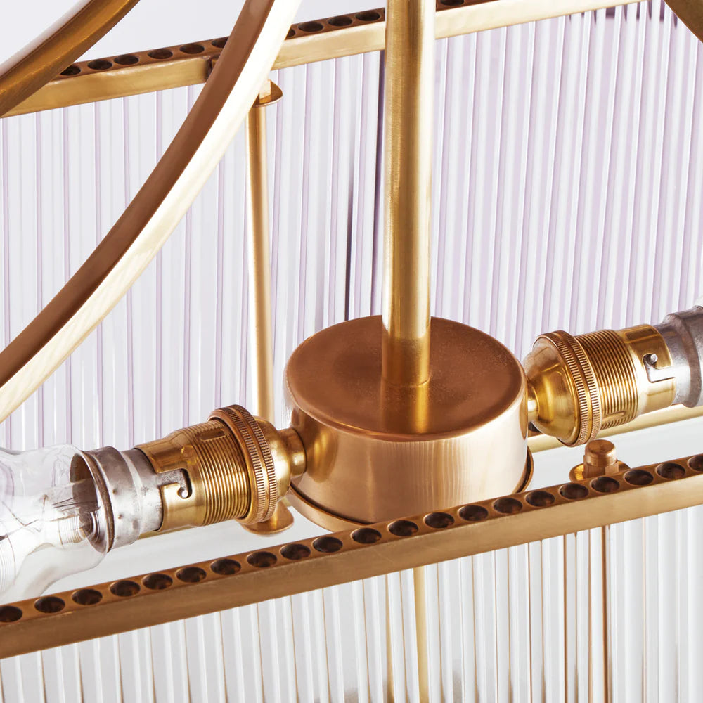 Pooky Smaller Odin Chandelier in Brass with Glass Rods