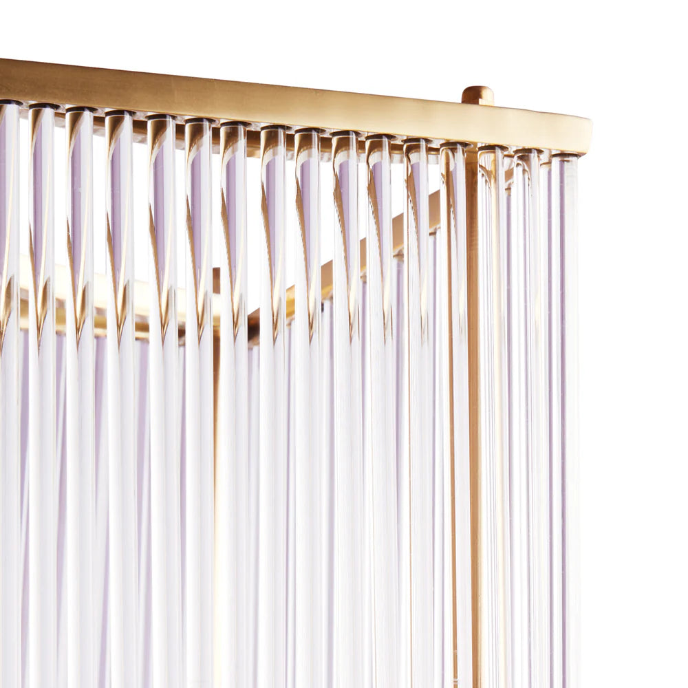 Pooky Smaller Odin Chandelier in Brass with Glass Rods