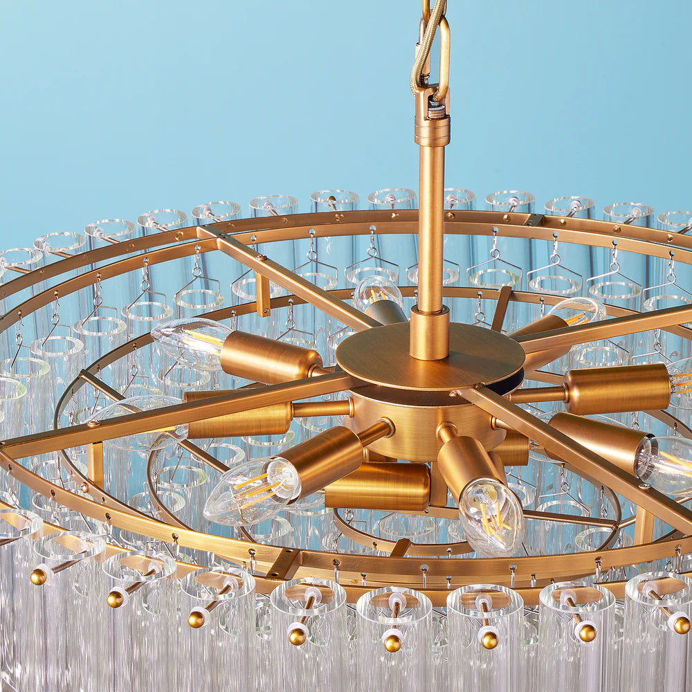 Pooky Larger Oldfield Chandelier in Clear Glass