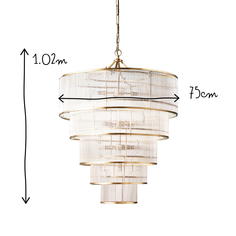 Pooky - Rodaximus Chandelier in Brass - Glass