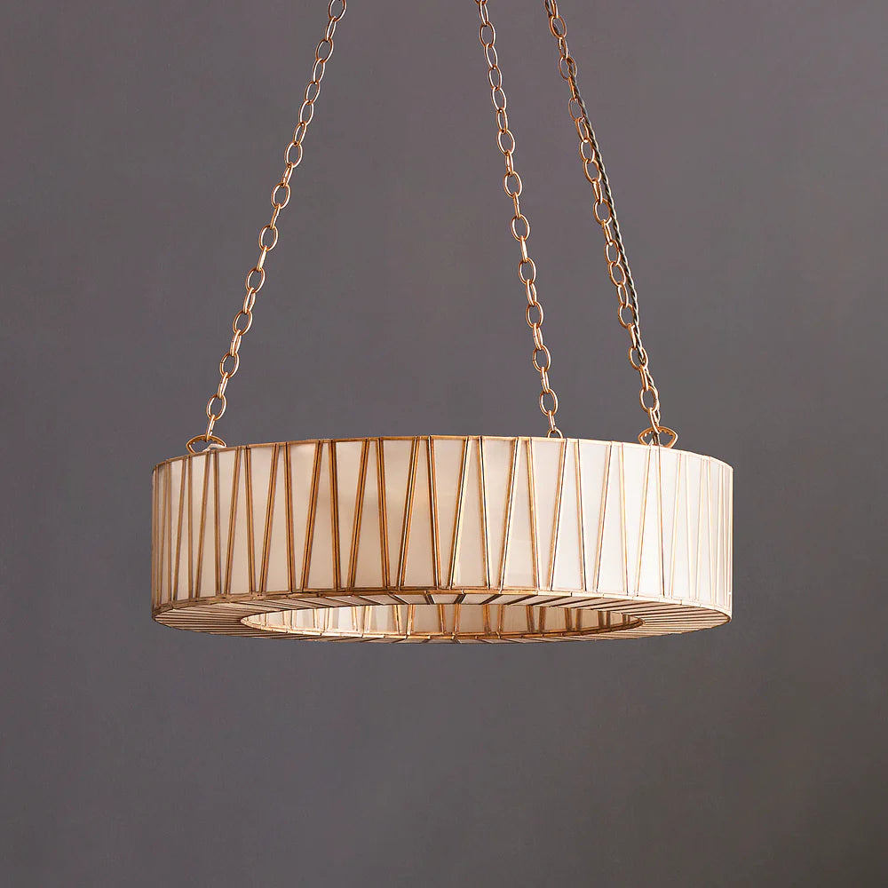 Pooky Shard Chandelier in Brass and Frosted Glass