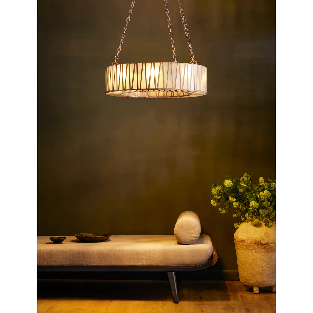 Pooky Shard Chandelier in Brass and Frosted Glass