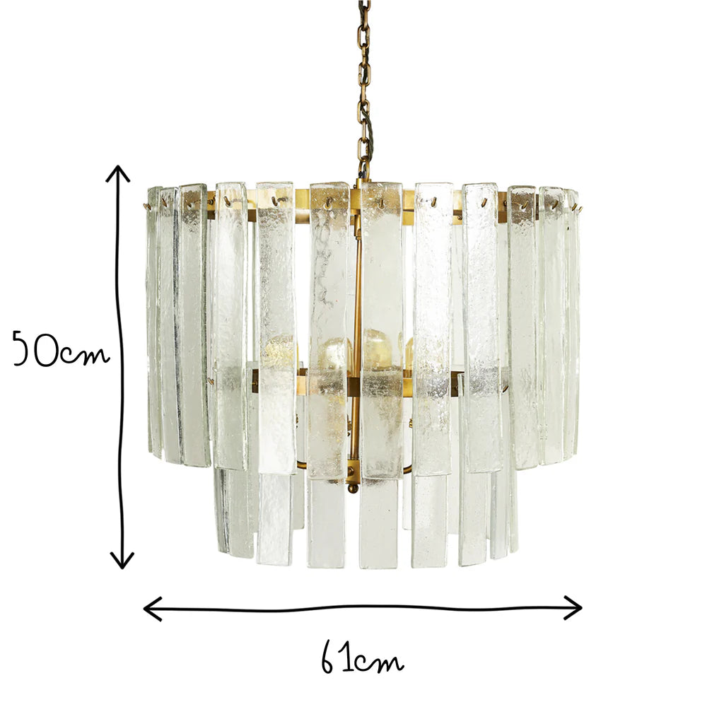 Pooky Starsky Chandelier with Clear Recycled Pressed Glass Strips