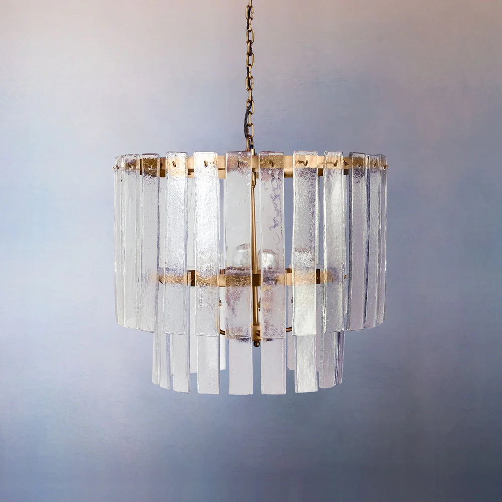 Pooky Starsky Chandelier with Clear Recycled Pressed Glass Strips