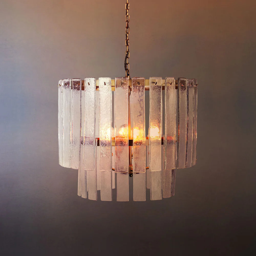 Pooky Starsky Chandelier with Clear Recycled Pressed Glass Strips