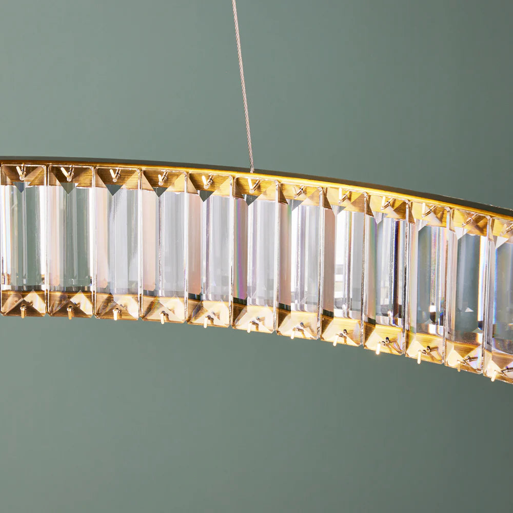 Pooky Wonderella Single Ring Chandelier in Clear Glass and Brass