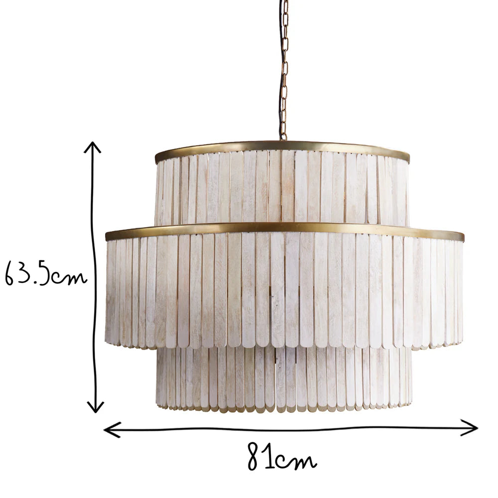 Pooky Zapper Chandelier in Natural Wood