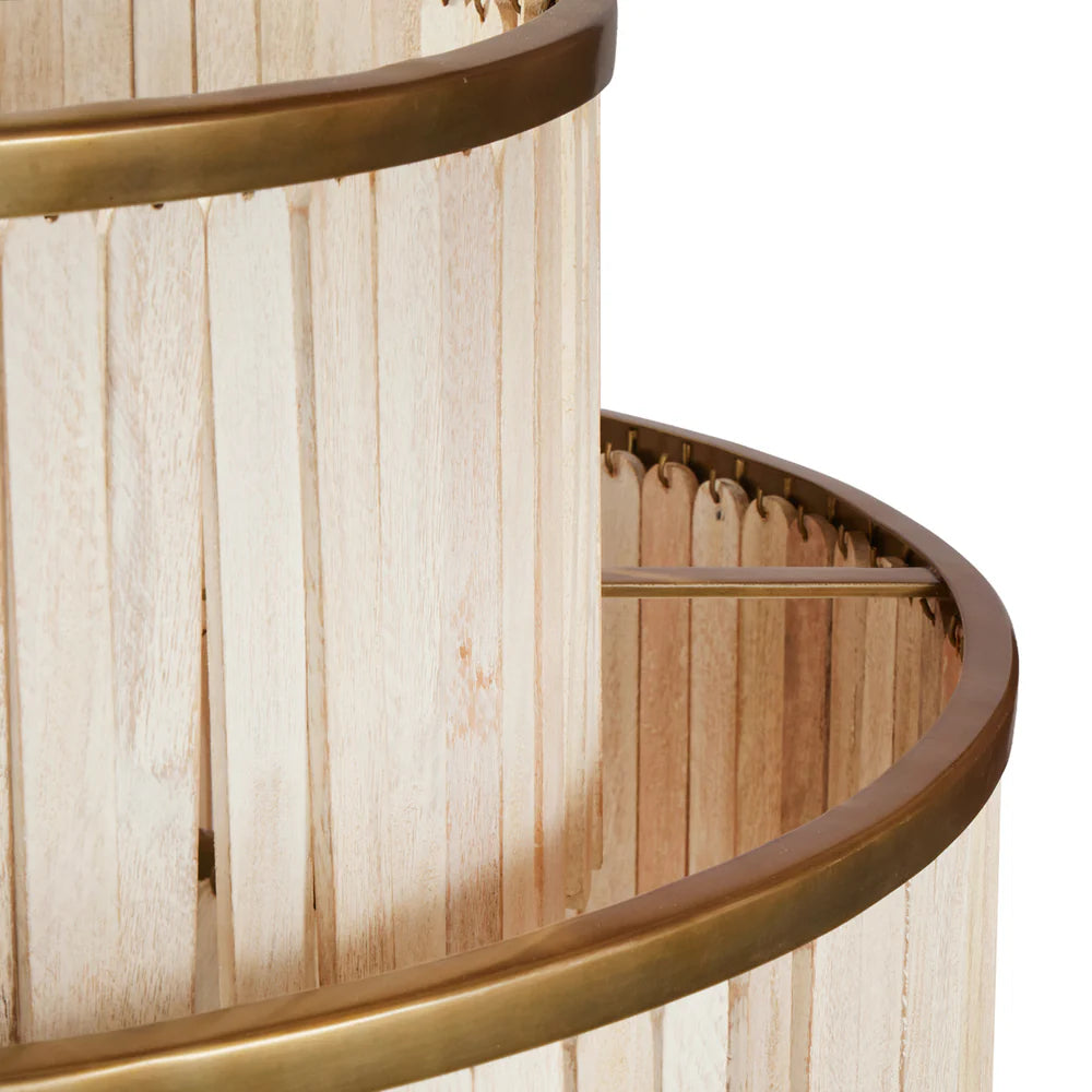 Pooky Zapper Chandelier in Natural Wood