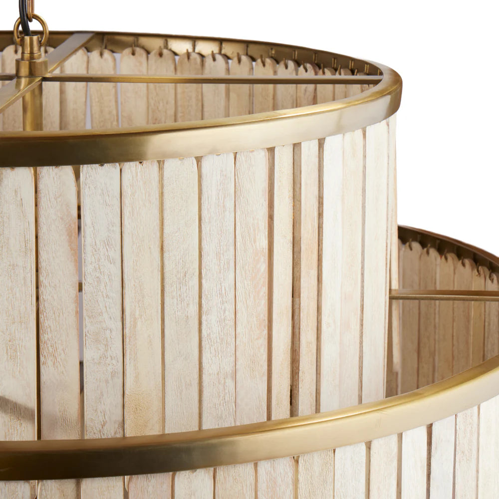 Pooky Zapper Chandelier in Natural Wood