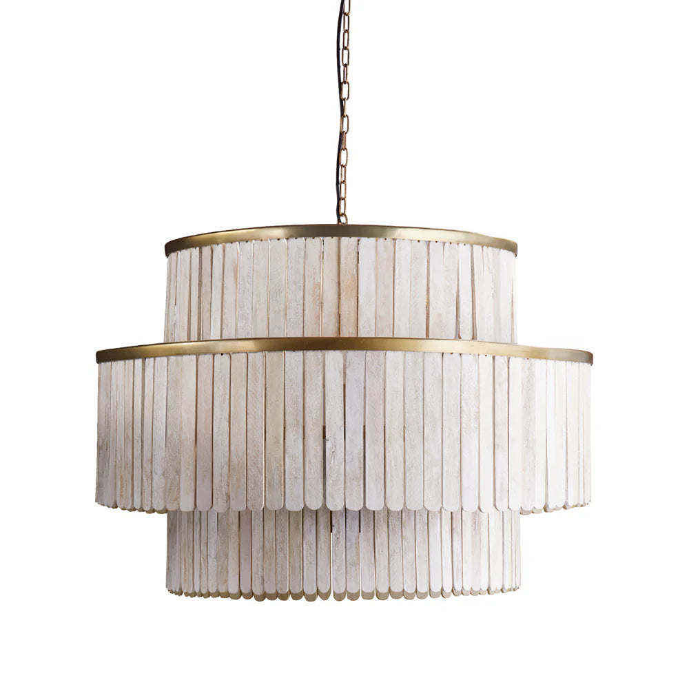 Pooky Zapper Chandelier in Natural Wood
