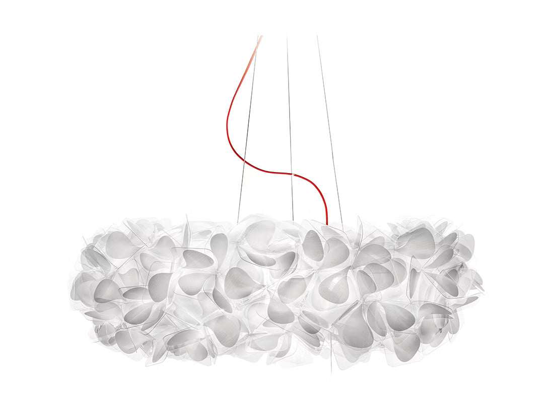 Slamp - Clizia Suspension Lamp - Large - White - Transparent Wire
