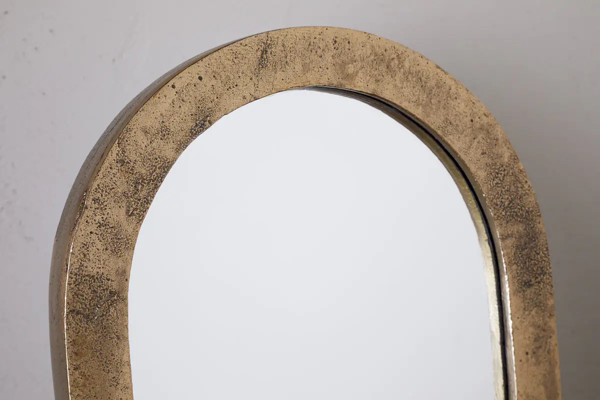Nkuku - Cayce Cast Aluminum Vanity Mirror - Antique Brass