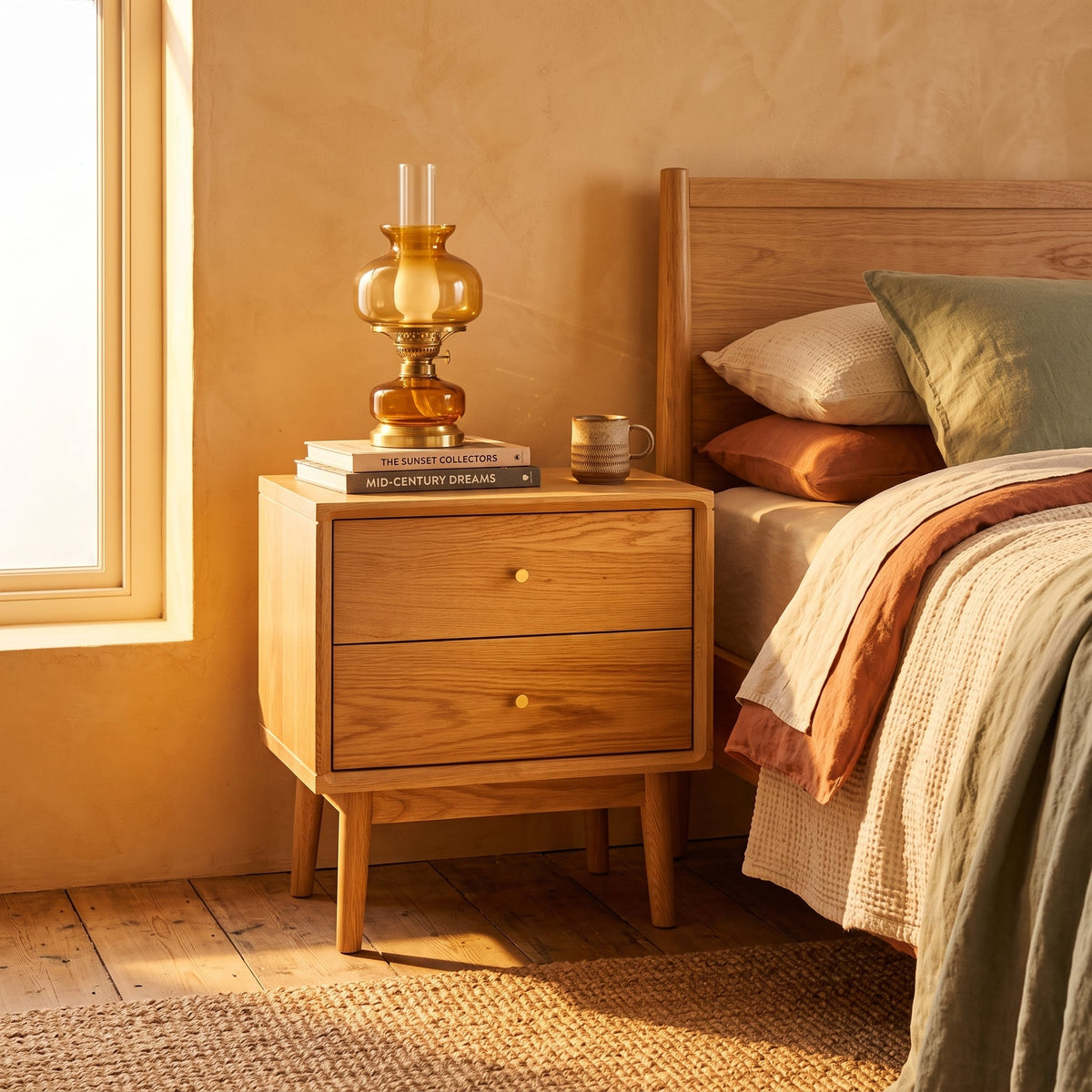 Fishe & Lilly Wright Oak Bedside Table