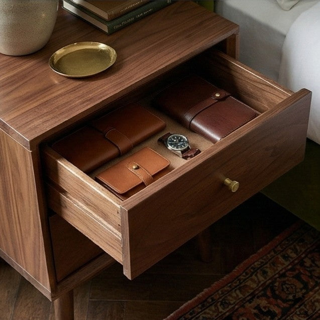 Fishe & Lilly Wright Walnut Bedside Table