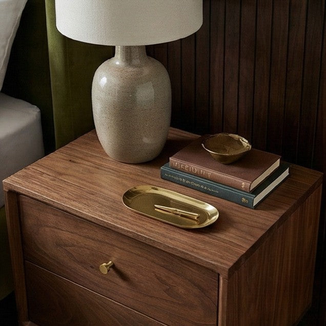 Fishe & Lilly Wright Walnut Bedside Table