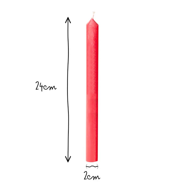 Pooky - Dusky Dinner Candle - Warm Red - Pack of 6