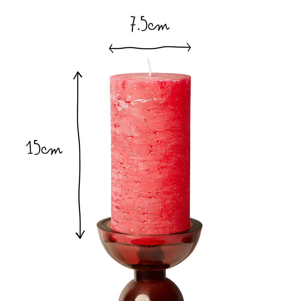 Pooky - Regular Ferris Pillar Candle - Warm Red