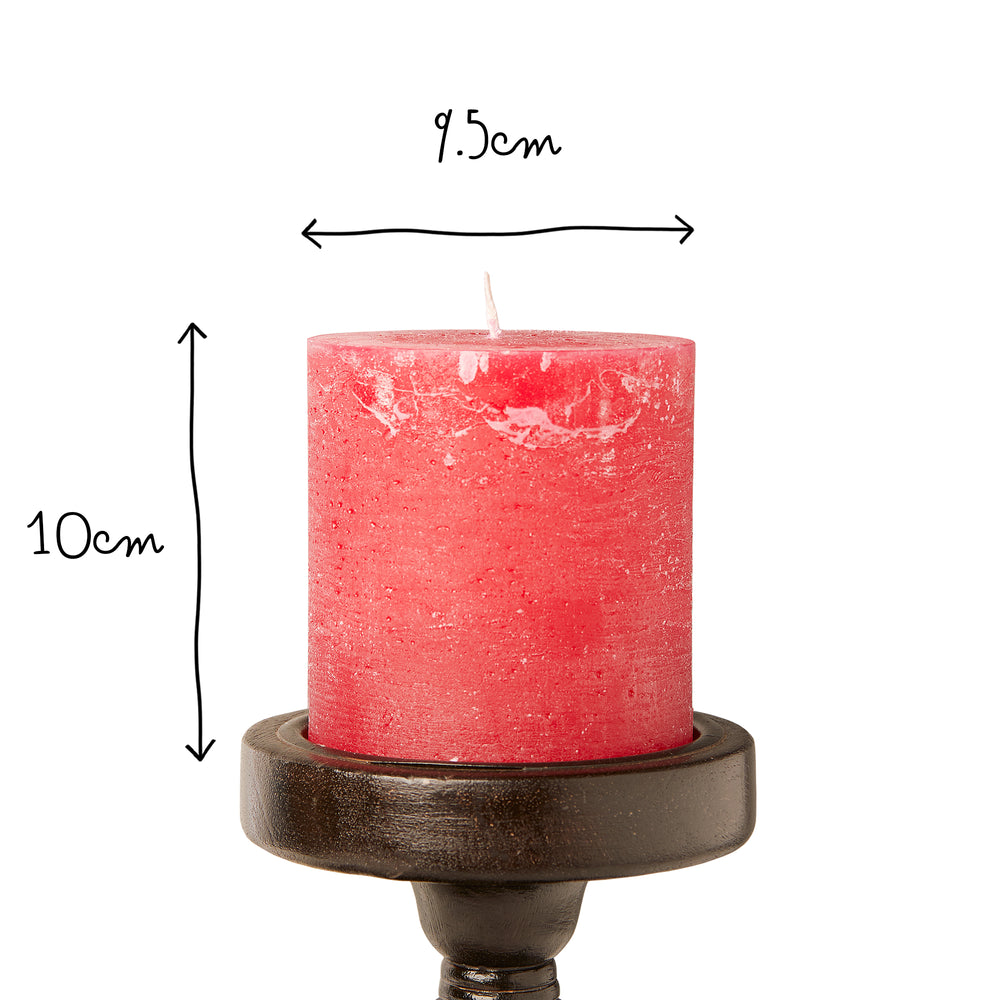 Pooky - Larger Ferris Pillar Candle - Warm Red