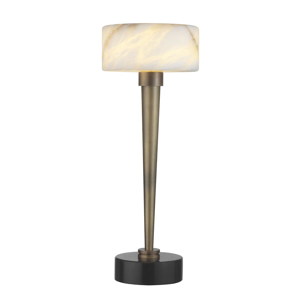 Northern Light - Colven Table Lamp Large - Old English Brass Light Finish - White Alabaster (Ø180 mm) Shade